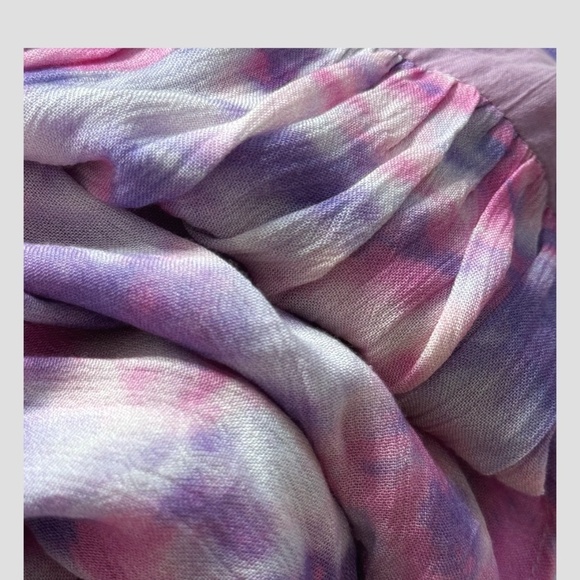 Playa Lucila Maxi Dress Strapless Tiered Maxi Dress Shirred Top Purple Pastel XS - Picture 7 of 16